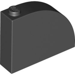 65734-11 Steen, 1x4x2 2/3 ronde top 90 graden massief zwart NIEUW *1L112
