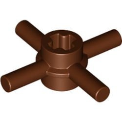68888-88 Technic, Pinverbinding rond ASGAT vier armen/pinnen bruin, roodachtig NIEUW *0L0000