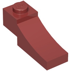 70681-59 Steen, gebogen 3x1 omgekeerd uitsnede rood, donker NIEUW *1B382