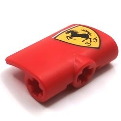 71682pb005L-5 Technic, paneel gebogen 2x3x1 MET FERRARI LOGO rood NIEUW *4T089