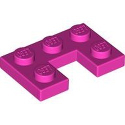 73831-47 Plaat omgekeerd 2x3 met 1 uitgesneden nop midden roze, donker NIEUW *5D0000