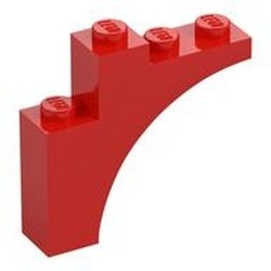 80543-5 Boog 1x4x3 (uitstekende nop en breder) rood NIEUW *5B023