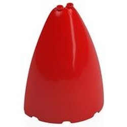 8097-5 Halve kegel 8x4x8 met 1x2 noppen (pakketpost) rood NIEUW *5D0000