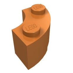 85080-150 Steen 2x2 gebogen (Macaroni) NIEUWE STIJL (andere bodem) caramel, midden NIEUW *1B065