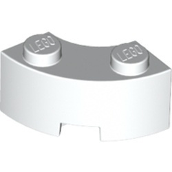 85080-1G Steen 2x2 gebogen (Macaroni) NIEUWE STIJL (andere bodem) wit gebruikt *1R015