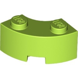 85080-34 Steen 2x2 gebogen (Macaroni) NIEUWE STIJL (andere bodem) lime NIEUW *1B065