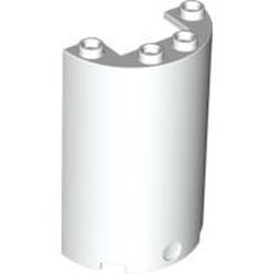 85941-1G Cylinder, half 2x4x5 met 1x2 uitsnede wit gebruikt *1F009