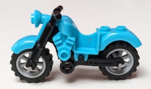 85983c01-156G Motorfiets vintage met zwarte onderkant en lichtgrijze wielen blauw, middenazuur gebruikt *1D038