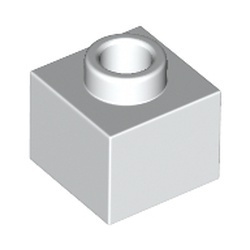 86996-1 Steen 1x1x 2/3 open nop wit NIEUW *5C104