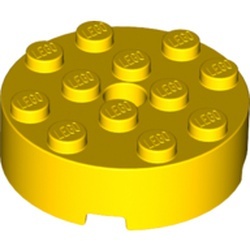 87081-3 Steen, rond 4x4 zonder gaten zijkant geel NIEUW *5D000