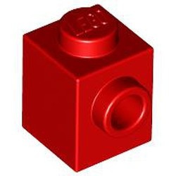 87087-5 Steen 1x1 noppen 1 zijde rood NIEUW *1B034