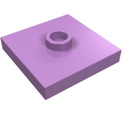 87580-157 Platte plaat 2x2 1 centrale nop lavender, midden NIEUW *1B348
