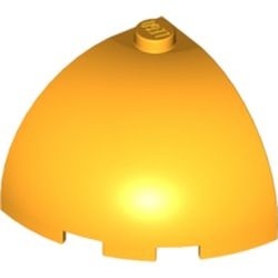 88293-110 Steen dome 3x3x2 kwartrond oranje, lichthelder NIEUW *1L000