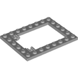 92107-86 Platte plaat 6x8 met trapgat voor luik grijs, licht (blauwachtig) NIEUW *3R0000
