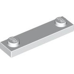 92593-1 Platte plaat 1x4 twee noppen buitenkant wit NIEUW *1B352