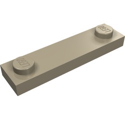 92593-69 Platte plaat 1x4 twee noppen buitenkant crème,donker NIEUW *1B352