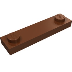 92593-88 Platte plaat 1x4 twee noppen buitenkant bruin, roodachtig NIEUW *1B352