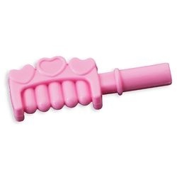 93080d-104 Kam met steel en hartjes roze, helder NIEUW *0L0000