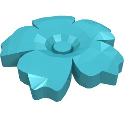 93080h-156 Bloem met 5 blaadjes en pin blauw, middenazuur NIEUW *0L0000
