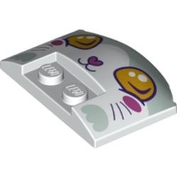 93604pb10-1 Wigplaat gebogen 3x4x 2/3 afbeelding kattensnuit wit NIEUW *