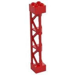 95347-5 Pilaar 2x2x10 TYPE 4 vakwerk driehoekig open alle zijden DRIE SECTIES rood NIEUW *2B071
