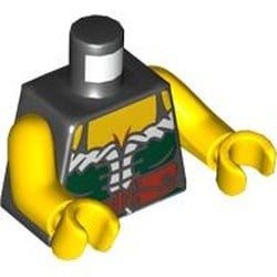 973pb0528c01-11 Torso, piratencorset met donkeroranje riem zwart NIEUW *0B0000