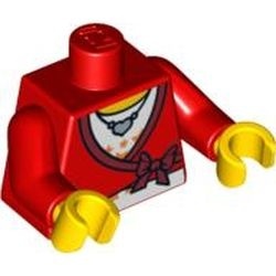 973pb0580c01-5 Torso, trui met strikje en hartjesketting rood NIEUW *0B0000
