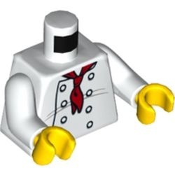 973pb2335c01-1 Torso, koksuniiform met rood sjaaltje wit NIEUW *0B0000
