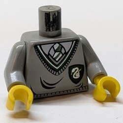 973px147c01-9G Torso, Harry Potter uniform Slytherin Schild, lichtgrijze armen lichtgrijs (klassiek) gebruikt *0B0000