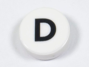 98138pb214 Tegel 1x1 rond letter D wit NIEUW *0L0000
