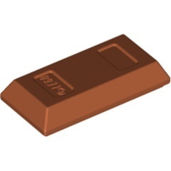 99563-68 Steen vorm goudbaar oranje, donker NIEUW *1B052