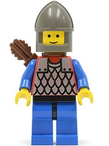 cas151aG Scale Mail - rode, Gray Chin-Guard, blauw benen met pijlhouder gebruikt *0M0000