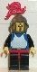 cas181G Chain Mail - blauw, Grill helm, Zwarte benen, rode Hips, Zwarte armen, rode Plume gebruikt *0M0000