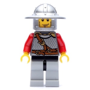 cas447G Leeuwenridder, metallic zilveren wijde helm, lijnen op wangen gebruikt *0M0000