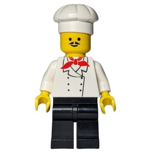chef007G Chef - Koksmuts, snorretje, zwarte benen gebruikt *0M0000