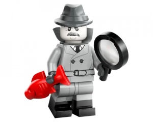 col25-1 Film Noire detective met vis, .loupe en standaard NIEUW *0M0000