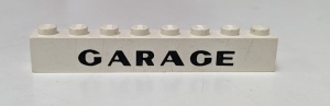crssprt01pb12-1G Steen 1x8 ZONDER bodemtubes GARAGE wit gebruikt *5V07-02