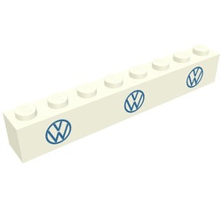 crssprt01pb28-1G Steen 1x8 ZONDER bodemtubes VW Logo's wit gebruikt *5V07-03