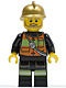 cty0345G Brandweerman reflectiestrepen gouden helm gebruikt *0M0000