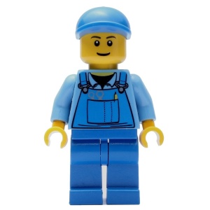 cty0367G Man met overall, gereedschap en blauwe pet gebruikt *0M0000