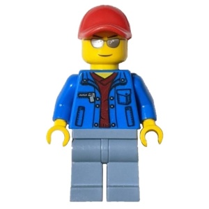 cty0461 Man met blauw jasje, rode pet en zandblauwe benen NIEUW *0M0000