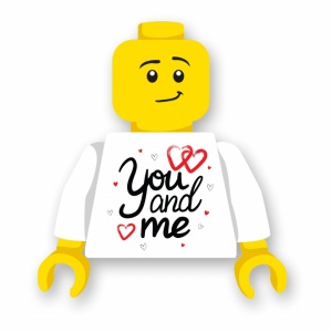 CUS9082 Torso (zonder hoofdje) Valentijn- You and me wit NIEUW *0A008