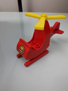 dupcopterpb02-5G DUPLO Helicopter met zon patroon (PAKKETPOST) rood gebruikt *