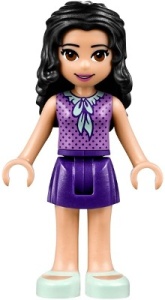 frnd248 Friends- Emma, donkerpaarse skirt, middenlavendere topje, lichtaqua schoenen NIEUW *2M0000