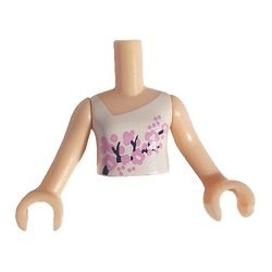 FTGpb035c01-90 Torso Friends, wit topje met helderroze bloemen vleeskleurig, licht NIEUW *0B0000
