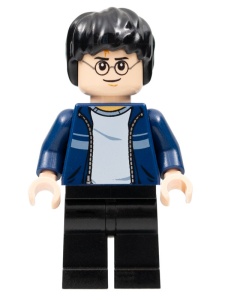 hp087G HP Harry Potter, donkerblauwe open jas, zwarte broel gebruikt *0M0000