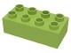 HU3011-34 COMPATIBEL met DUPLO steen 2x4 (Hubelino) lime NIEUW *