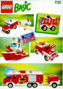 INS735-G 735 BOUWBESCHRIJVING- Basic Building Set ERG VERKREUKELD gebruikt *LOC RB