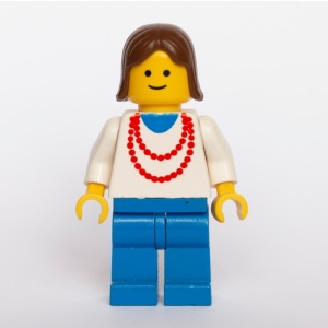 ncklc001G Necklace rode - blauw benen, bruine Female Hair gebruikt *0M0000