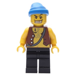 pi084G Vest en anker tattoo, zwarte benen gebruikt *0M0000